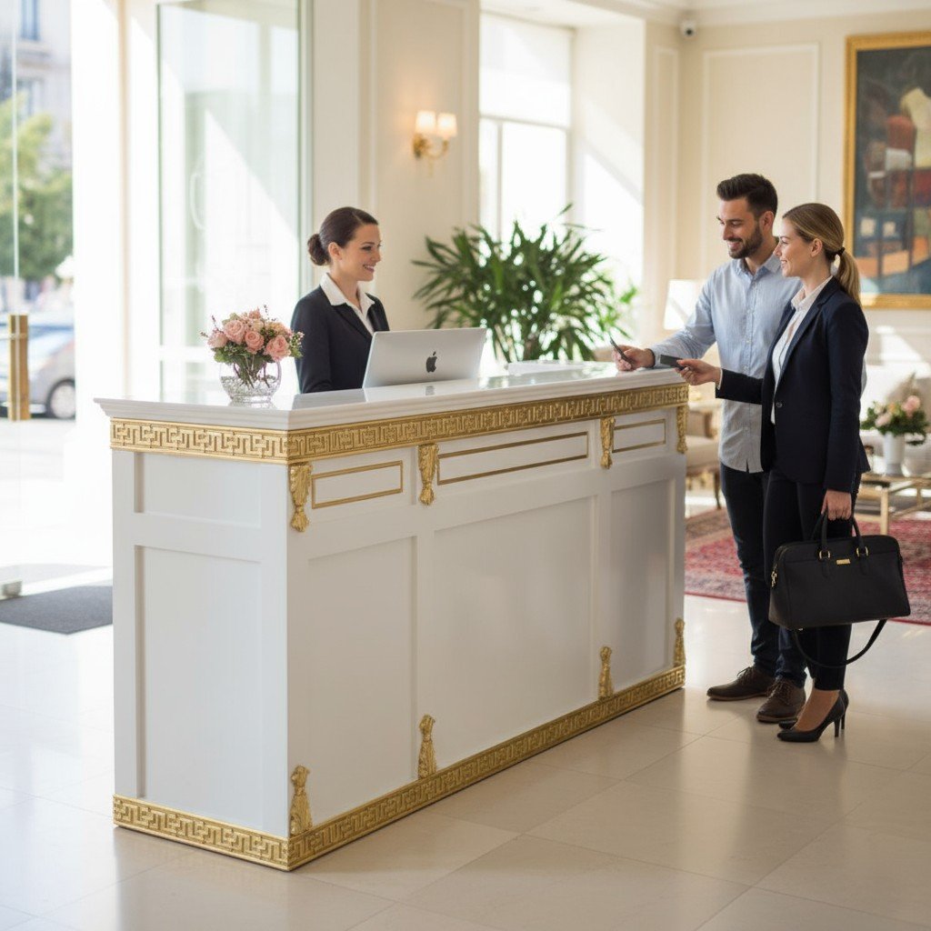 Quầy Lễ Tân Dát Vàng