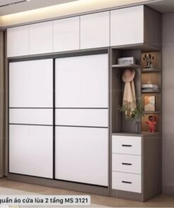 Tủ quần áo cửa lùa 2 tầng
