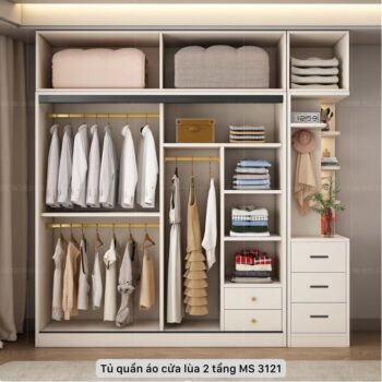 Tủ quần áo cửa lùa 2 tầng MS 3121