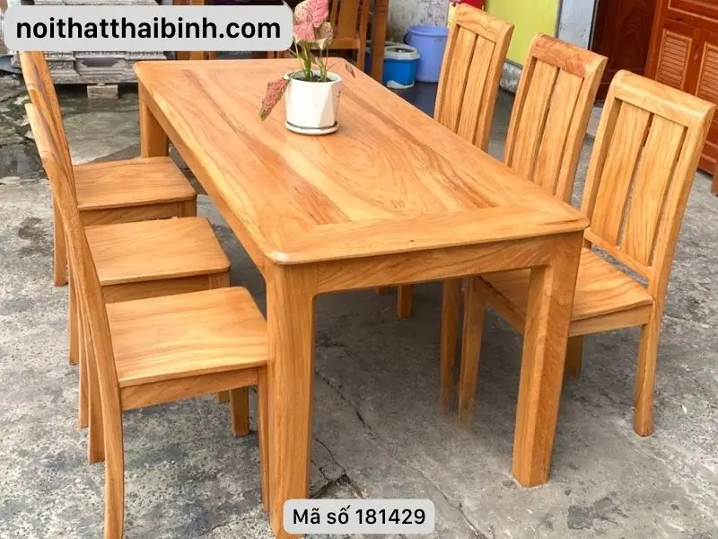 Bộ bàn ăn gỗ tự nhiên cao cấp thiết kế sang trọng