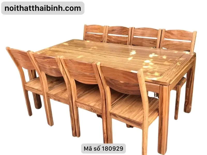 Bộ bàn ăn gỗ tự nhiên cao cấp thiết kế sang trọng
