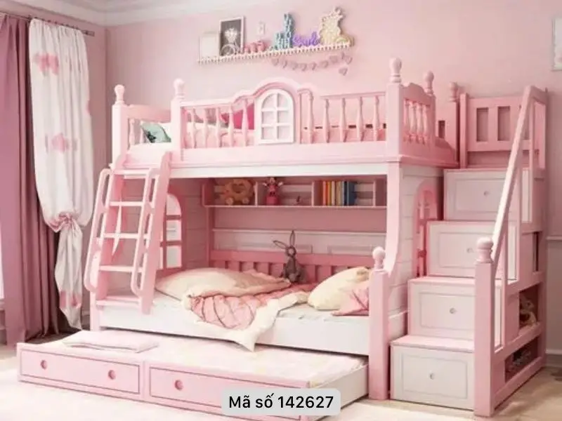Giường tầng cho bé gái giá rẻ mẫu đẹp