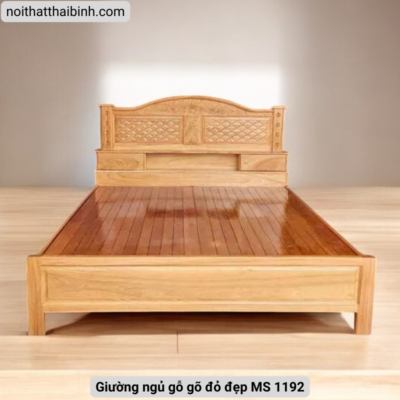 Giường ngủ gỗ gõ đỏ đẹp MS 1192 Giường ngủ gỗ gõ đỏ đẹp MS 1192
