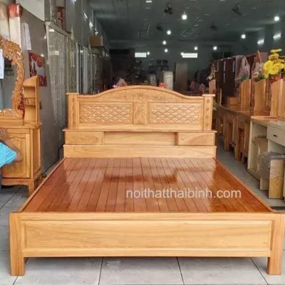 Giường ngủ gỗ gõ đỏ đẹp MS 1192 Giường ngủ gỗ gõ đỏ đẹp MS 1192