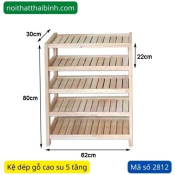 Kệ Dép Gỗ 5 Tầng Giá Bao Nhiêu? Kệ Dép Gỗ Cao Su 5 Tầng