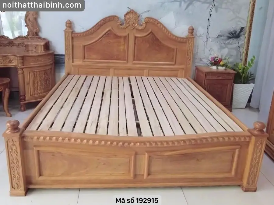 Giường gỗ gõ đỏ cao cấp