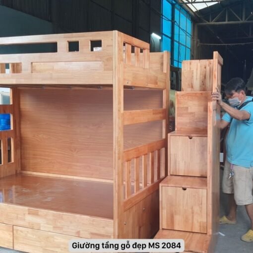 Giường tầng gỗ đẹp MS 2084 - Ảnh 4