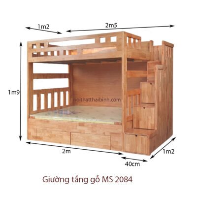Giường tầng gỗ đẹp MS 2084