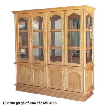 Tủ rượu đẹp bằng gỗ gõ đỏ MS 3156