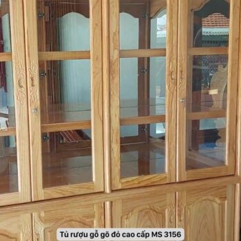 Tủ rượu đẹp bằng gỗ gõ đỏ MS 3156