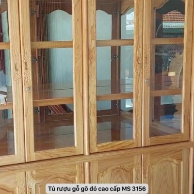 Tủ rượu đẹp bằng gỗ gõ đỏ MS 3156 Tủ rượu đẹp bằng gỗ gõ đỏ MS 3156
