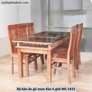 Bộ bàn ăn gỗ xoan đào 6 ghế
