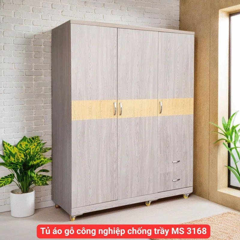 Tủ áo gỗ công nghiệp chống trầy MS 3168 1 Tủ áo gỗ công nghiệp chống trầy MS 3168