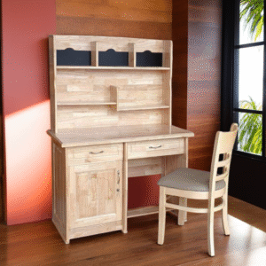 Bàn học cho bé có kệ gỗ tự nhiên