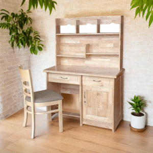 Bàn học cho bé có kệ gỗ tự nhiên