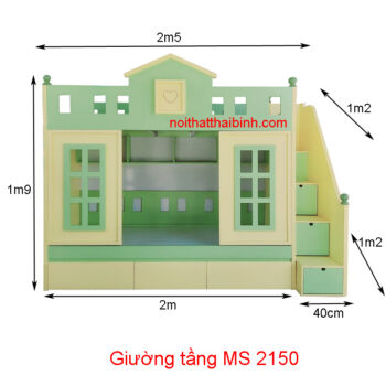 Giường tầng hình ngôi nhà MS 2150 Giường tầng hình ngôi nhà MS 2150