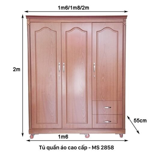 Tủ quần áo 1m6 MS 2858 - Ảnh 5