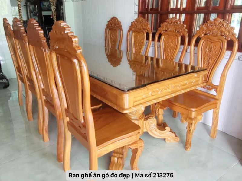 Bàn ghế ăn gõ đỏ đẹp nhất