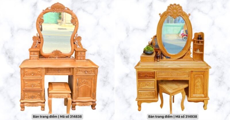 5 mẫu bàn trang điểm gỗ tự nhiên sang trọng cho phòng ngủ 1 Bàn trang điểm tự nhiên sang trọng