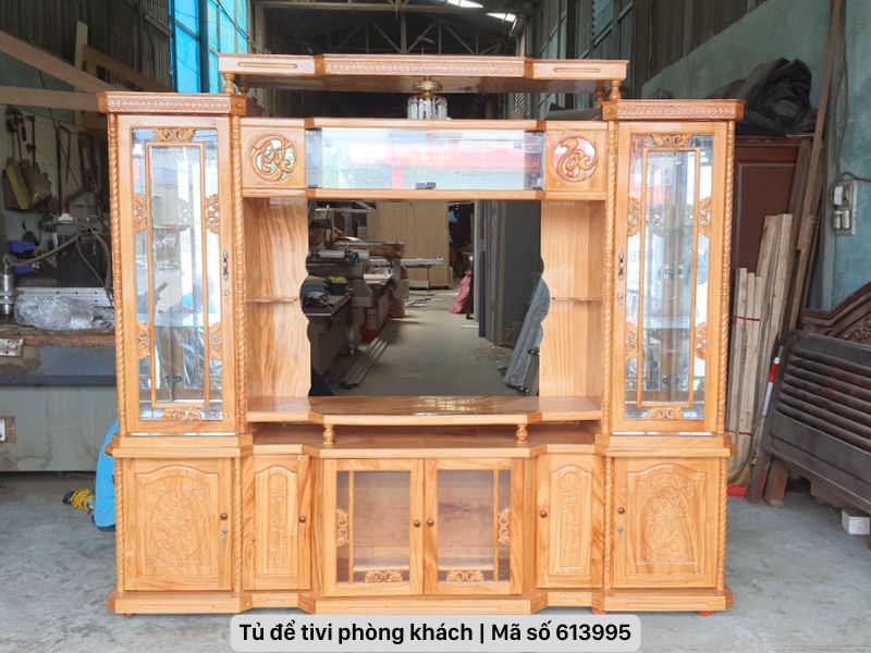 Tủ để tivi phòng khách bằng gỗ