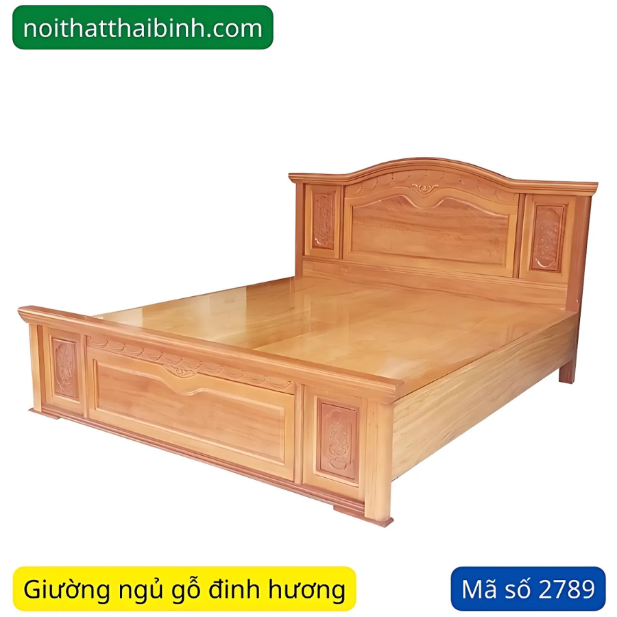 Giường gỗ đinh hương tự nhiên