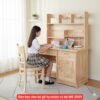Bàn học cho bé gỗ tự nhiên có kệ MS 2959 | GIAO HỎA TỐC TPHCM 2 Bàn học cho bé gỗ tự nhiên MS 2959 tại Nội Thất Thái Bình