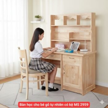 Bàn học cho bé gỗ tự nhiên MS 2959 tại Nội Thất Thái Bình