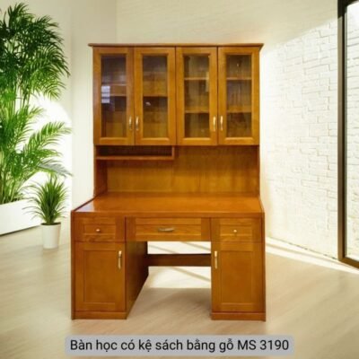 Bàn học có kệ sách bằng gỗ MS 3190