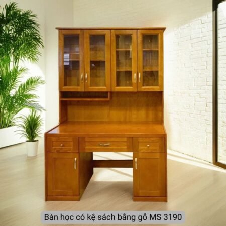 Bàn học có kệ sách bằng gỗ MS 3190