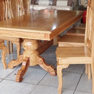 Bộ bàn ăn 8 ghế gỗ gõ đỏ MS 3197 Bộ bàn ăn 8 ghế gỗ gõ đỏ