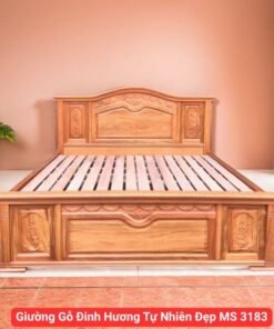 Giường Gỗ Đinh Hương Tự Nhiên Đẹp MS 3183