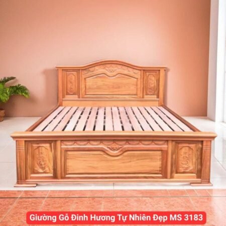 Giường Gỗ Đinh Hương Tự Nhiên Đẹp MS 3183