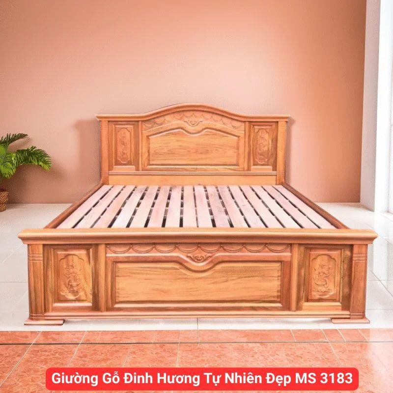 Giường Gỗ Đinh Hương Tự Nhiên Đẹp MS 3183 1 Giường Gỗ Đinh Hương Tự Nhiên Đẹp MS 3183