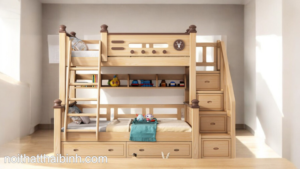 200+ Mẫu Giường Tầng Gỗ Cho Bé Đẹp Và Hiện Đại 3 Giường Tầng Gỗ Cho Bé