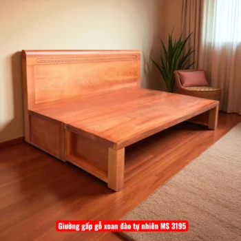 Giường gấp gỗ xoan đào tự nhiên MS 3195