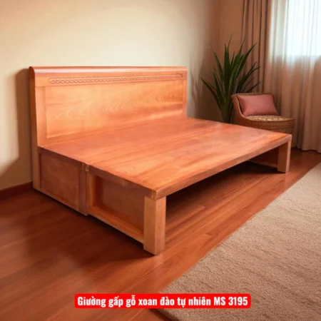 Giường gấp gỗ xoan đào tự nhiên MS 3195