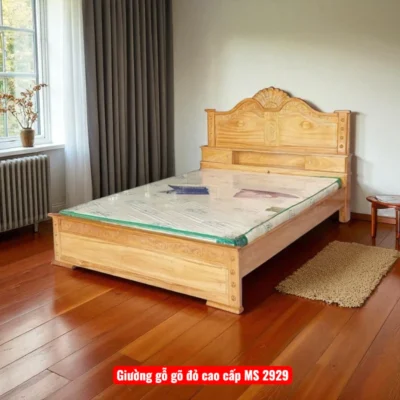 Giường gỗ gõ đỏ cao cấp MS 2929
