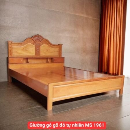 Giường gỗ gõ đỏ tự nhiên MS 1961