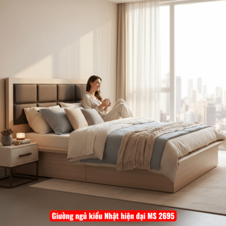 Giường ngủ kiểu Nhật hiện đại MS 2695