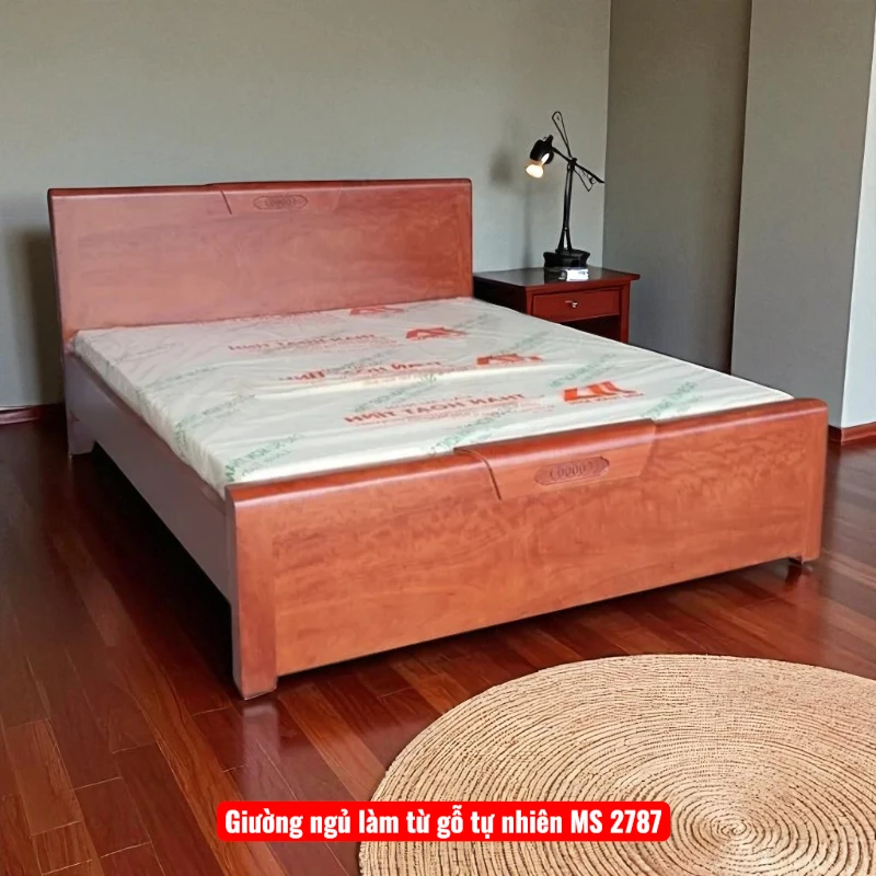 Giường ngủ làm từ gỗ tự nhiên MS 2787 1 Giường ngủ làm từ gỗ tự nhiên MS 2787