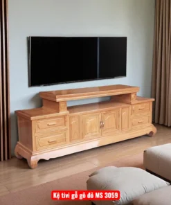 Kệ tivi gỗ gõ đỏ MS 3059