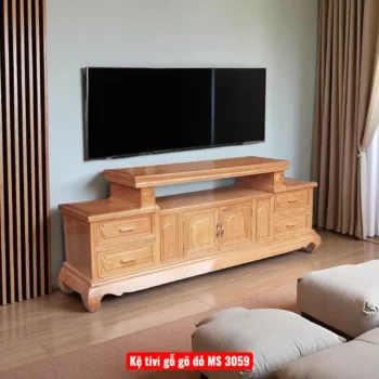Kệ tivi gỗ gõ đỏ MS 3059
