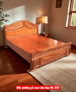 Mẫu giường gỗ xoan đào đẹp MS 3187