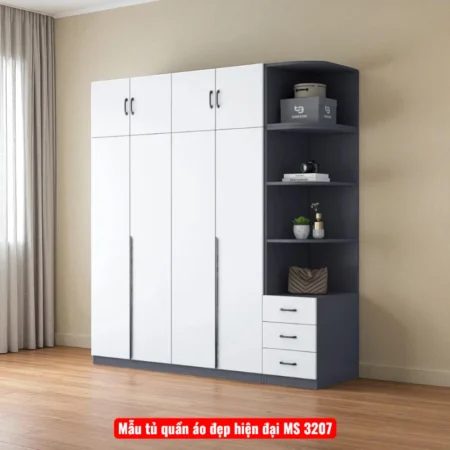 Mẫu tủ quần áo đẹp hiện đại MS 3207