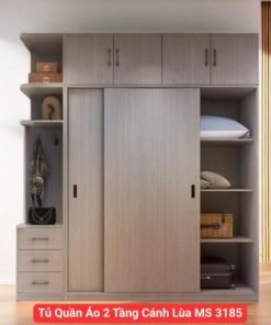Tủ Quần Áo 2 Tầng Cánh Lùa MS 3185