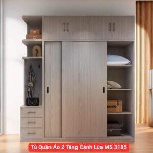 Tủ Quần Áo 2 Tầng Cánh Lùa MS 3185