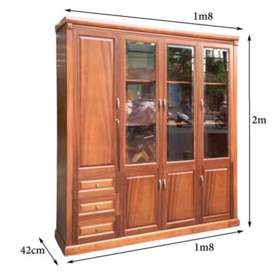 Tủ tài liệu gỗ xoan đào tự nhiên MS 3192 Tủ Tài Liệu Gỗ