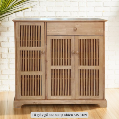 Tủ Giày Gỗ Cao Su Tự Nhiên