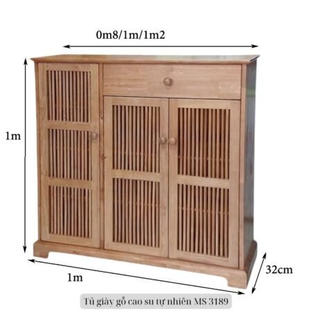 Tủ giày gỗ cao su tự nhiên MS 3189 11 Tủ giày gỗ cao su tự nhiên