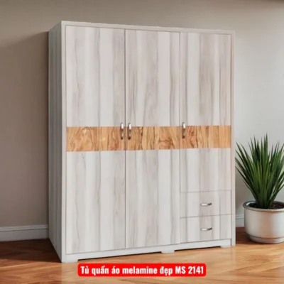 Tủ quần áo melamine đẹp MS 2141